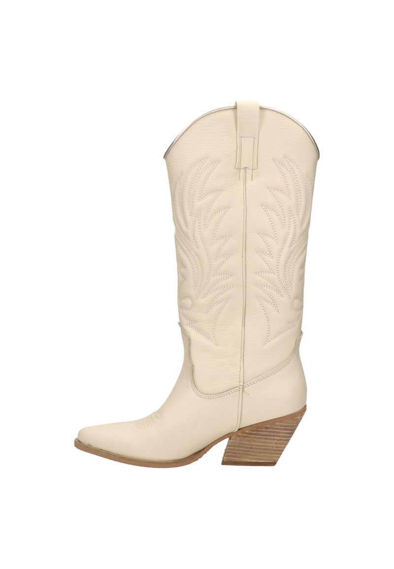 Damen Klassische Stiefel | Nelson Cowboy-/Bikerboot wit/beige - VV58228 Damen Klassische Stiefel | Nelson Cowboy-/Bikerboot wit/beige - VV58228