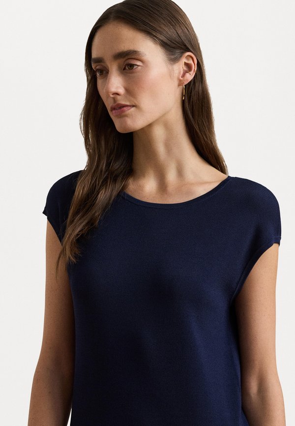 TWO TONE CAP SLEEVE SHIFT SWEATER DRESS - Shirt dress4