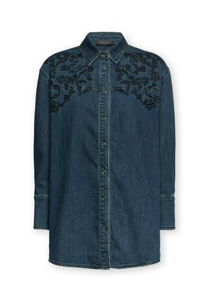 Elena Mirò, CAMICIA LUNGA CON RICAMO - Skjortebluser - blu