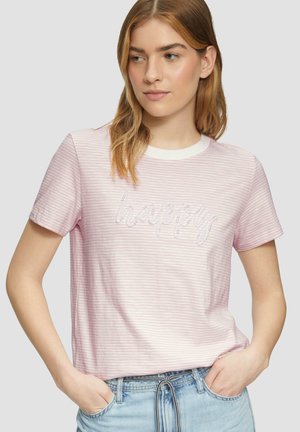 s.Oliver MIT SCHMUCKPERLEN - T-Shirt print - zartrosa