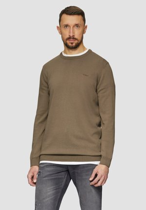 s.Oliver MIT LOGO-DETAIL - Jumper - sandstein