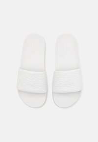Calvin Klein SLIDE SAFF MONO - Pantolette flach - bright white