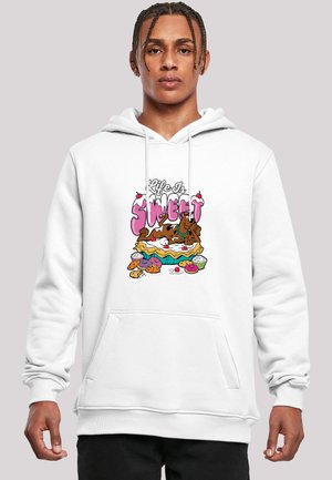 F4NT4STIC SCOOBY DOO LIFE IS SWEET - Bluza z kapturem - white