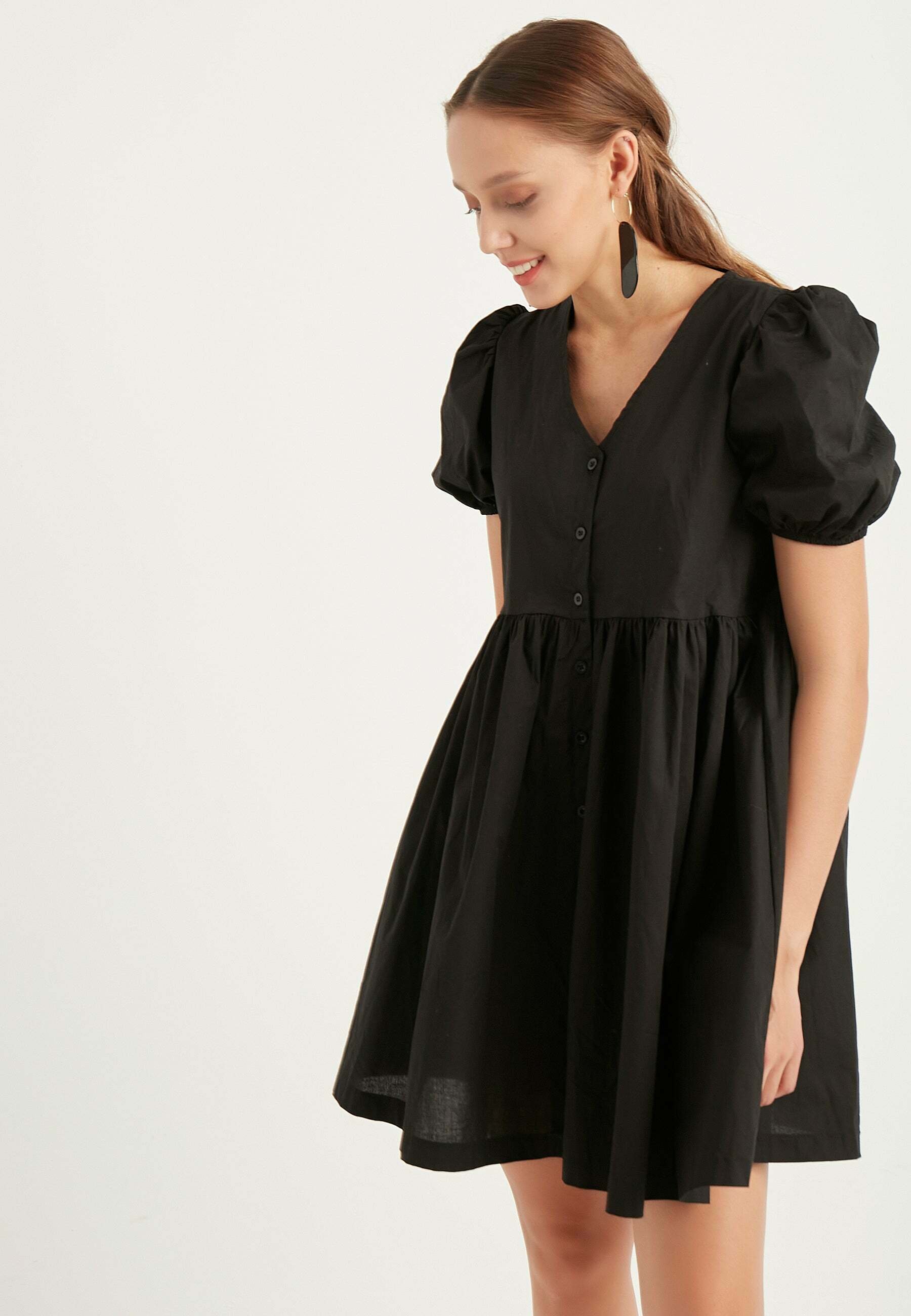 Herita SMOCK MINI - Day dress - black - Zalando