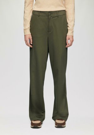 s.Oliver REGULAR MIT FALTE - Trousers - olivgrün