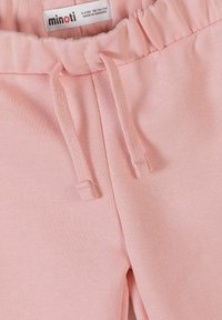 Pantalon de survêtement rose pour tout-petit avec taille élastique et cordon de serrage, taille 3-4 ans, étiqueté "minoti", fabriqué au Pakistan.