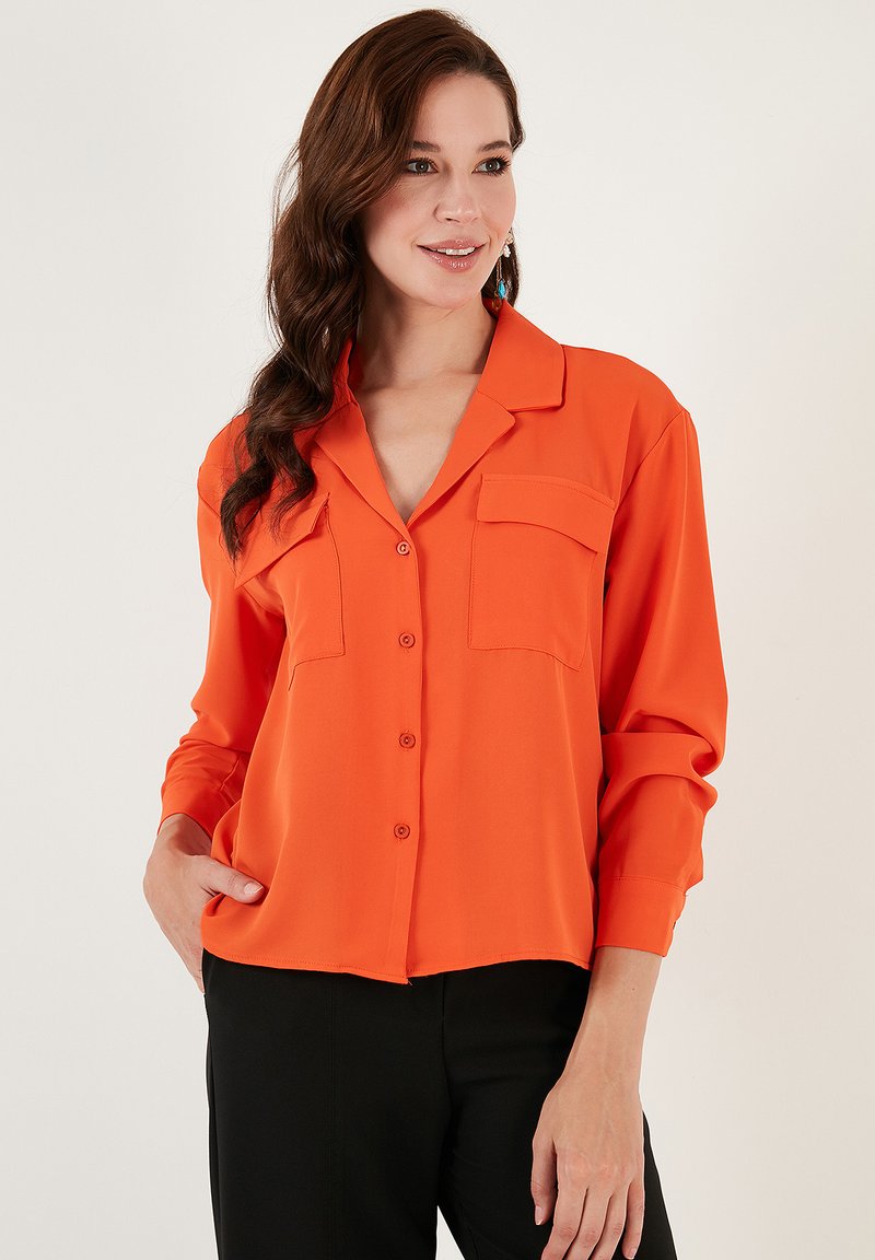 LELA Button-down blouse - orange