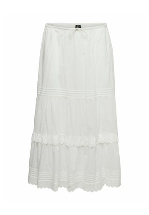 Vero Moda Curve, SKIRT VMCSANDY HIGH WAIST LONG SKIRT - Jupe longue - snow white
