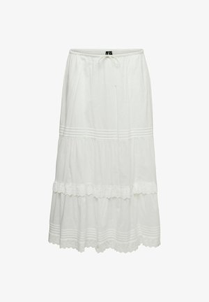 Vero Moda Curve, SKIRT VMCSANDY HIGH WAIST LONG SKIRT - Maksiseelik - snow white