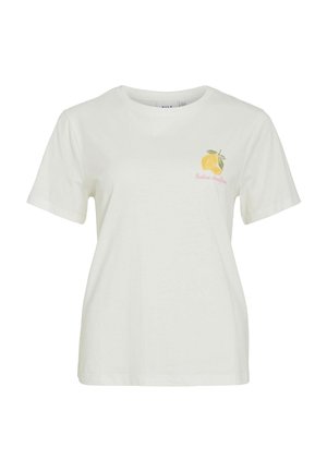 VILA, Short-Sleeved VISYBILLA Round neck - Nyomott mintás póló - snow white