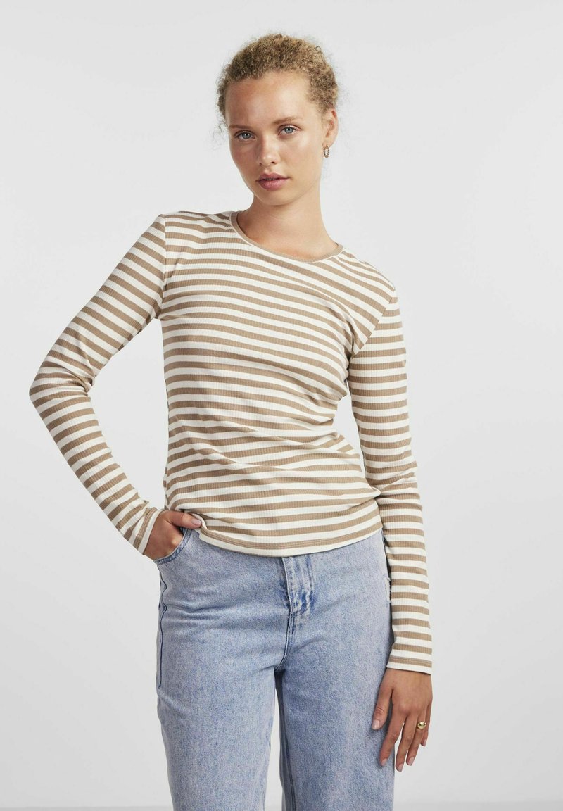 Pieces Langarmshirt - silver mink