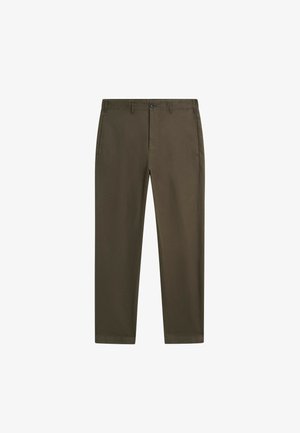 Massimo Dutti, LINEN AND COTTON STRAIGHT-LEG PANTS - Stoffhose - dark green