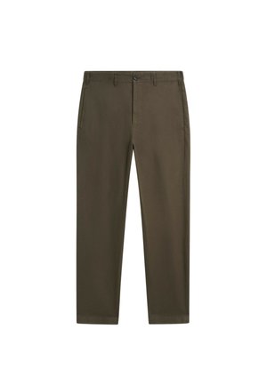 Massimo Dutti, LINEN AND COTTON STRAIGHT-LEG PANTS - Stoffhose - dark green
