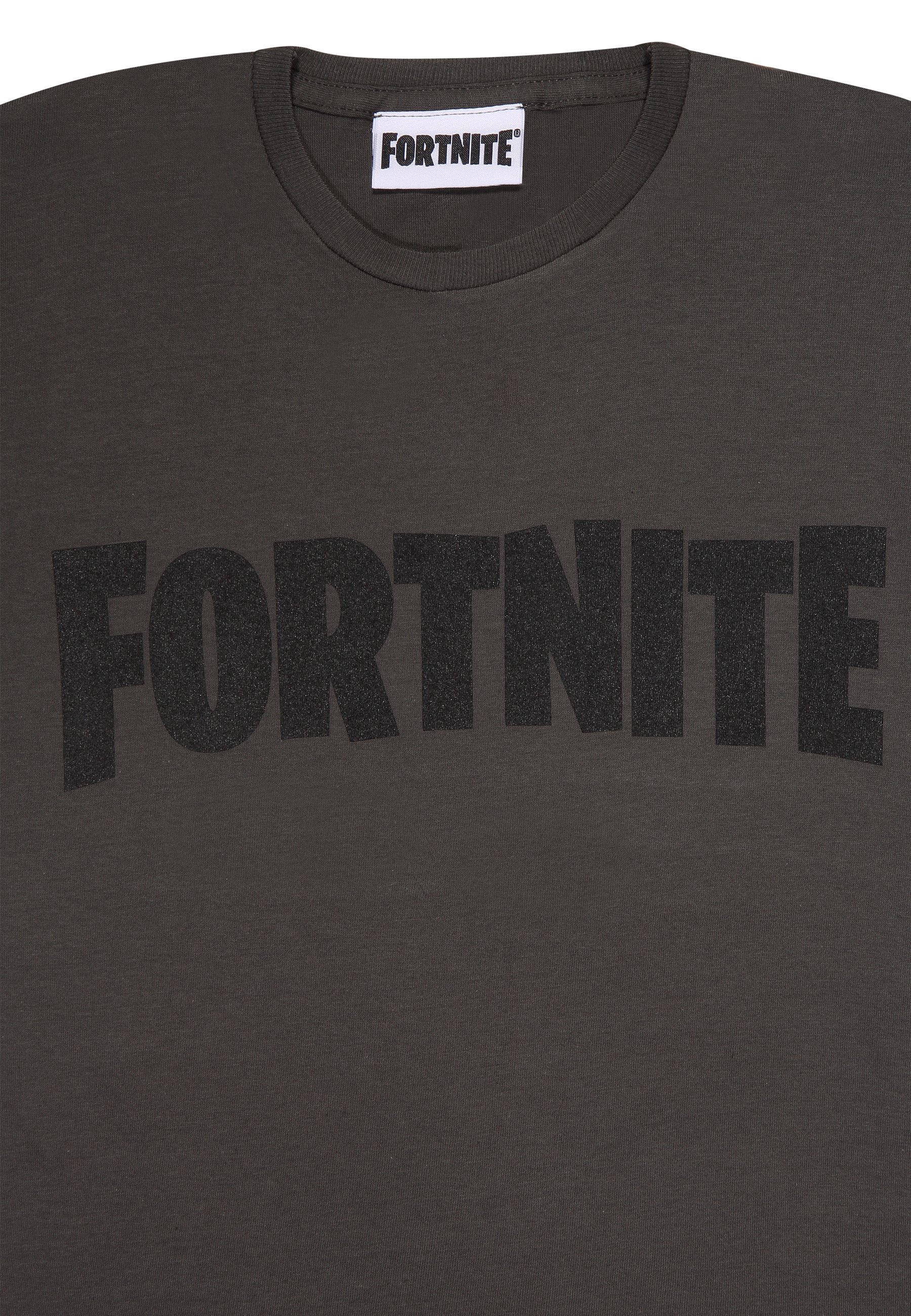 Popgear FORTNITE TEXT LOGO TEE - Print T-shirt - charcoal/grey - Zalando .co.uk