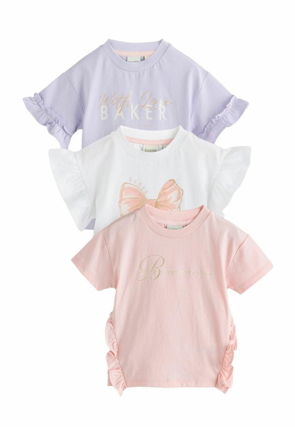 REGULAR FIT - FRILL DETAIL 3 PACK - T-Shirt print - multi