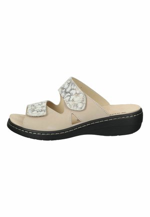 Pantuflas Dr. Brinkmann Chelva Mujer - Piel/elástico, Cierre Velcro, Plantilla Extraíble, Tacón 4 Cm, Azul