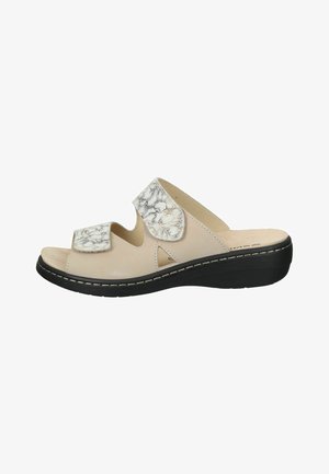 Pantuflas Dr. Brinkmann Chelva Mujer - Piel/elástico, Cierre Velcro, Plantilla Extraíble, Tacón 4 Cm, Azul