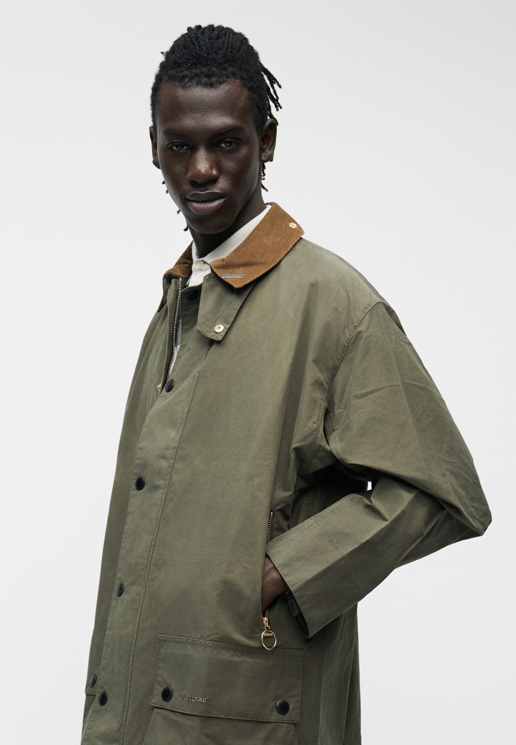 Barbour ICONS BORDER CASUAL JACKET - Short coat - ivy green/olive