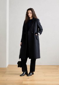 Scotch & Soda SINGLE BREASTED HERRINGBONE COAT - Klasszikus kabát - black and night