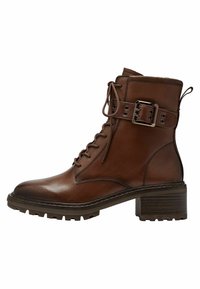 Lace-up ankle boots - cognac
