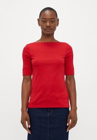 Lauren Ralph Lauren Petite STRETCH COTTON BOATNECK TEE - Navadna majica - festive red