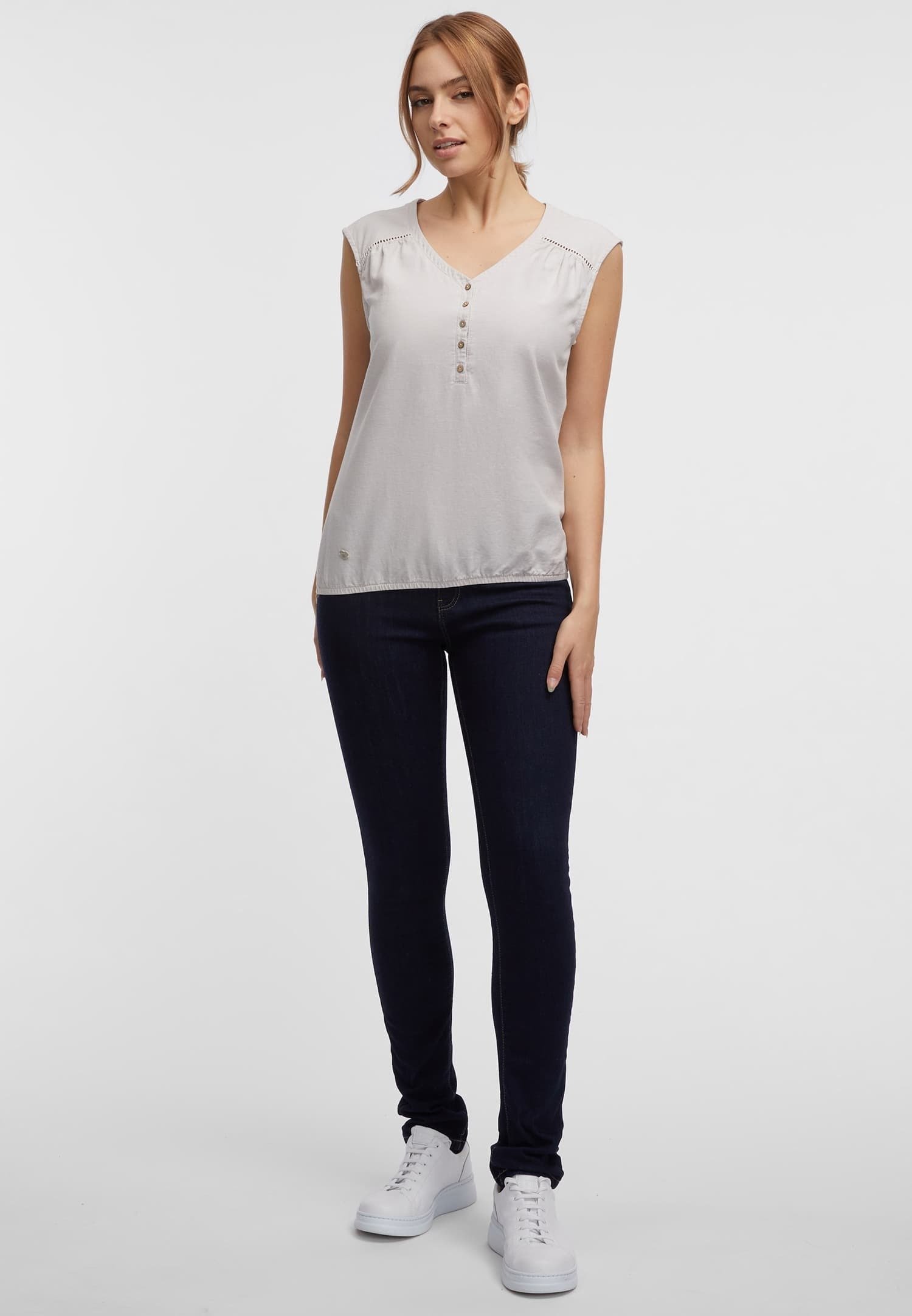 Ragwear ROMANNA Damen Top – ärmellose Bluse Mit Knopfleiste Und Brusttaschen, Aus 100% Viskose, Regular Fit