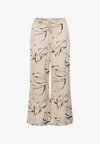 SLCLERO FLARED PRINTED - Pantalon classique - oatmeal leave print