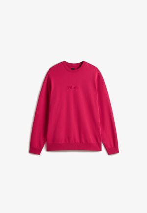 Fuksjowy sweatshirt z prążkowanymi mankietami i dołem, z wyszywanym logo "vans." na środku. Wykonany z miękkiego materiału bawełnianego.