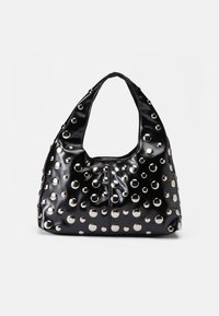 SLOUCHY SMALL STUDDED BAG - Handtasche - black/silver-coloured