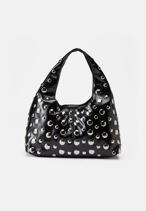 SLOUCHY SMALL STUDDED BAG - Kabelka - black/silver-coloured
