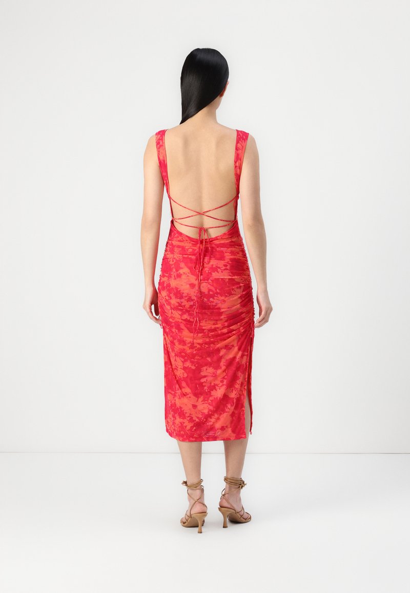strapless open back dress In Your Happy Place Red Floral Dress – Shop the Mint main image 0