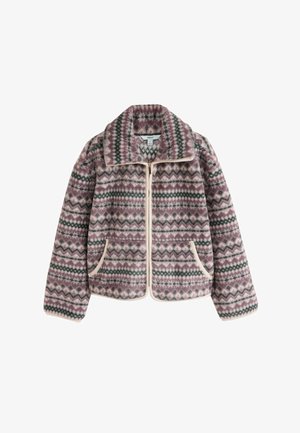 Next, FAIRISLE BORG JACKET - Fleecejacka - grey pink white