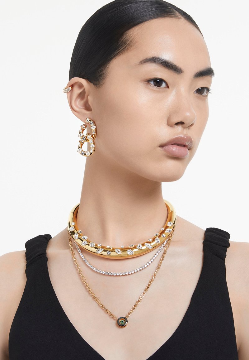 Boucles D'oreilles Pendantes Artisanales Dorées Avec Perles Swarovski - Neuf Avec étiquettes