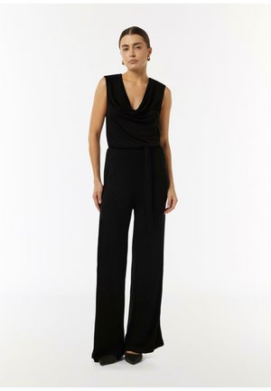 comma ÄRMELLOSER MIT WASSERFALL-AUSSCHNITT - Jumpsuit - schwarz
