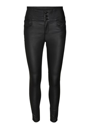 Vero Moda VMDONNA SKINNY COATED PANTS - Παντελόνι - black