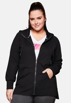 Sheego, Zip-up sweatshirt - black