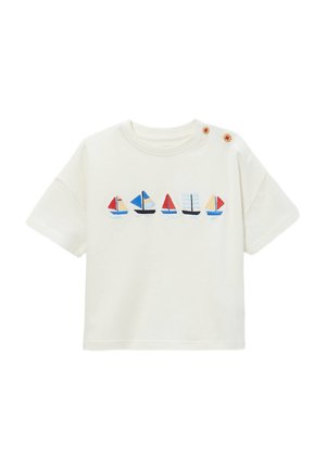 Monoprix, T-shirt imprimé - ecru