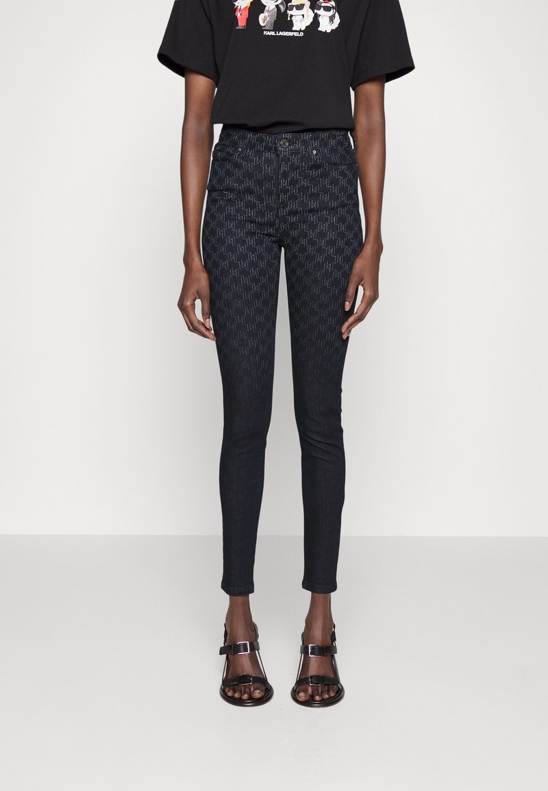 Karl Lagerfeld Black Tattered Men Skinny Denim Trouser Jeans