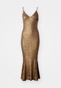 SLIP FISHTAIL DRESS TO MIDCALF - Kokteilikleit/peokleit - bronze