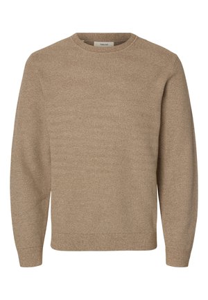 Selected, SLHROSS CREW NECK - Πουλόβερ - oatmeal/greige
