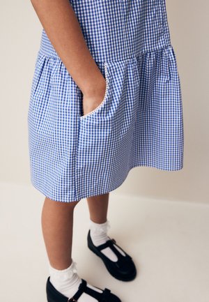 Next, RICH SCHOOL GINGHAM ZIP - Vestito casual - mid blue