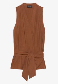 LINEN BLEND TOP - Topper - brown