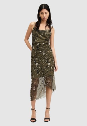 AllSaints ULLA KORA DRESS - Koktejlové šaty / šaty na párty - khaki green