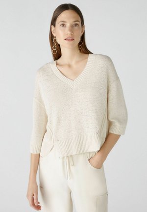 Oui Strickpullover - light stone