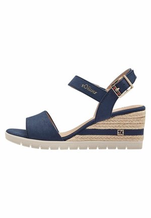 Sandali con zeppa - navy