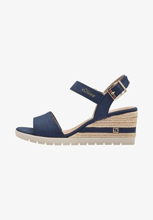 Sandali con zeppa - navy