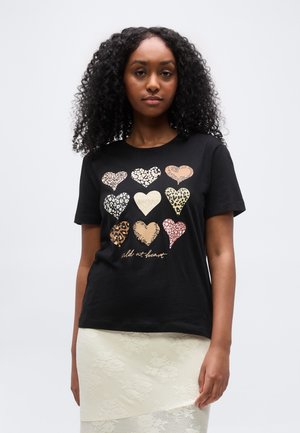 ONLFREEZE LIFE HEART - Tricou cu imprimeu - black