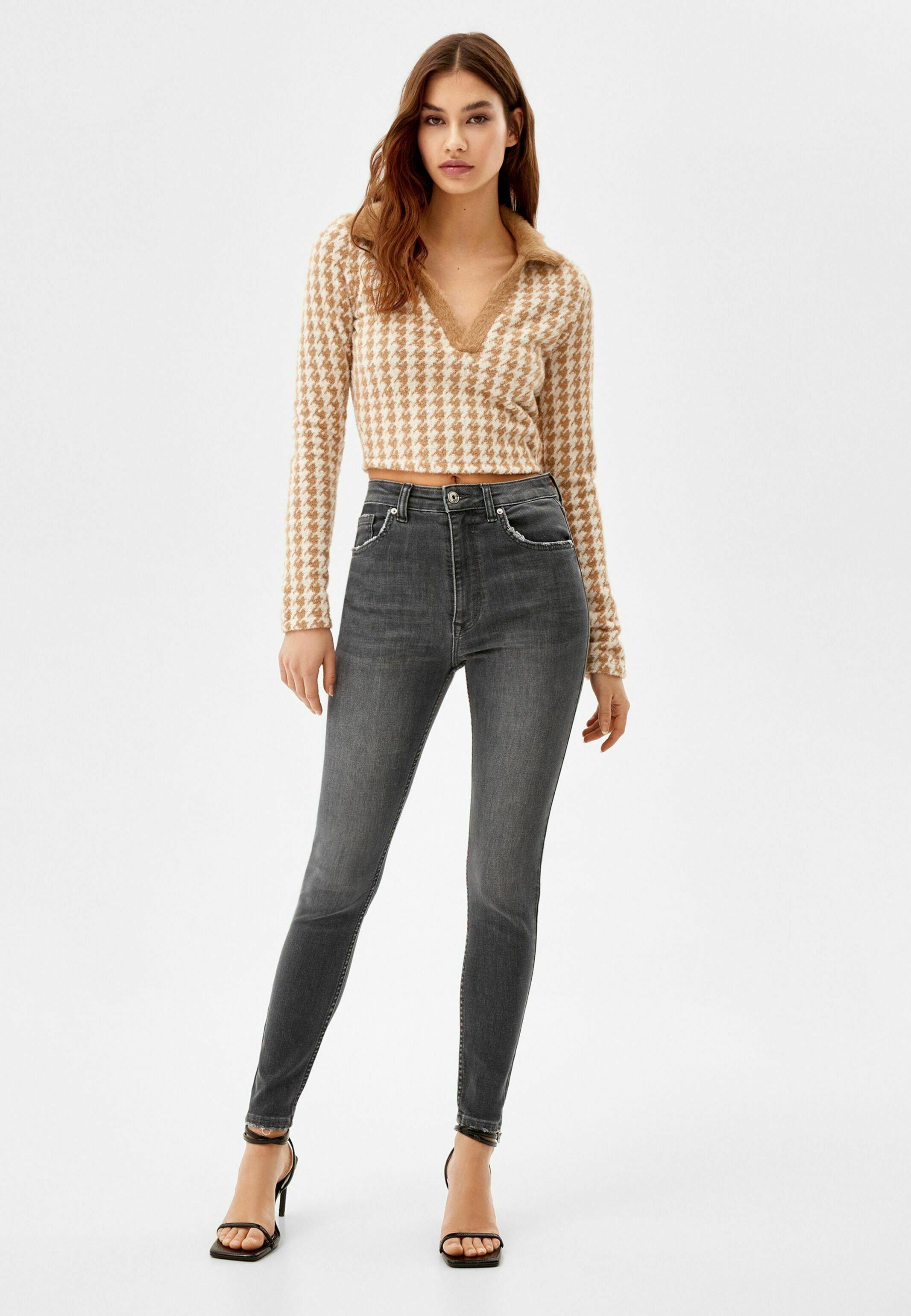 Bershka SUPER HIGH WAIST - Jeans Skinny Fit - grey - Zalando.de