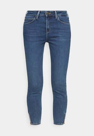 SCARLETT HIGH ZIP - Skinny-Farkut - mid ely