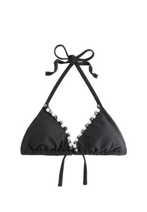 Never Fully Dressed, REGULAR FIT - BEADED TRIANGLE TIE BIKINI TOP . - Bikinitop - black